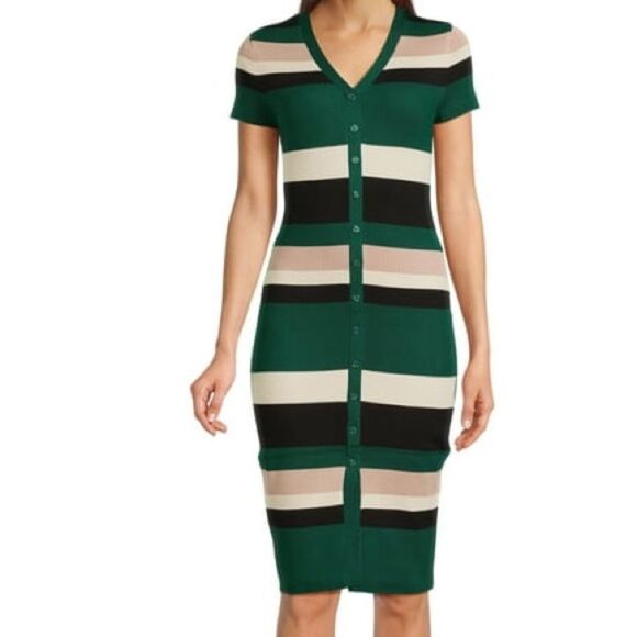 No Boundaries Stripe Dress with Short Sleeves‎ - Picture 1 of 7